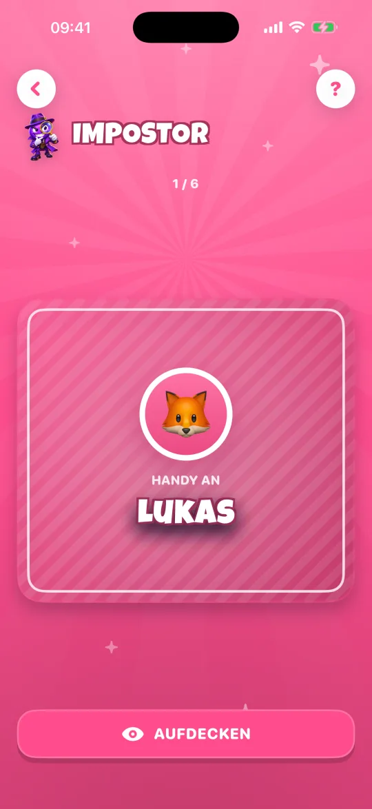 App-Screenshot: Impostor – das Handy geht an Lukas